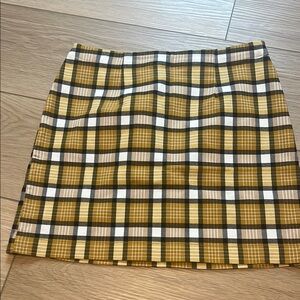 Urban Outfitters Mustard Plaid Mini Skirt